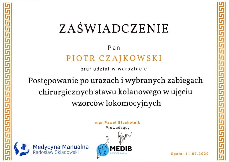 O Piotrze 11 certyf kolano