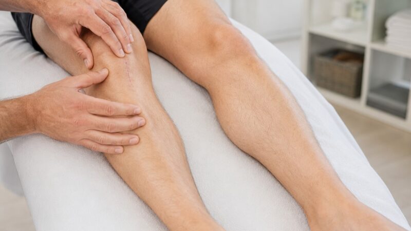 Terapia blizn Kielce - manualne leczenie oraz igłoterapia 18 Terapia blizn Kielce - manualna mobilizacja blizny pooperacyjnej na kolanie